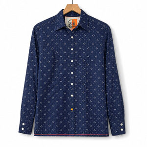 Robert Graham Zen Button Down Casual Shirt Size Large Navy Blue Lightweight